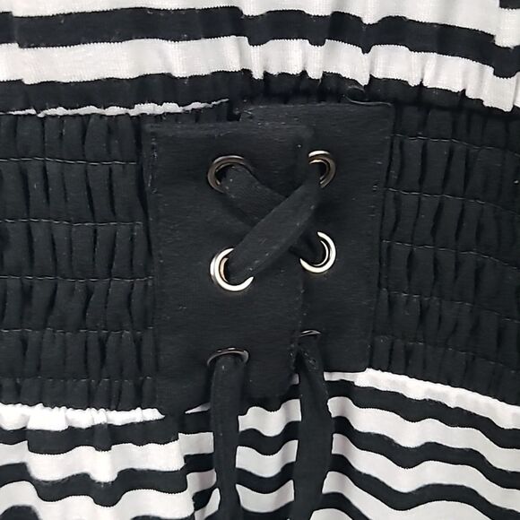 NEW Torrid Black White Striped Jersey Smocked Waist T-Shirt Dress Plus Size 4X - Picture 7 of 12